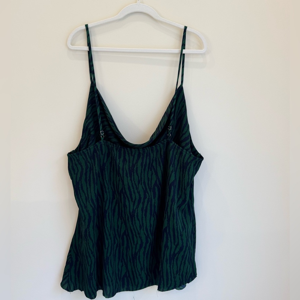 Nasty Gal Green Zebra Print Cowl Neck Slip Top - Size 16 - Picture 4 of 4